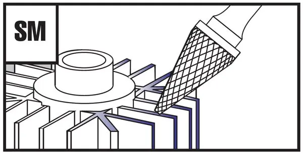 SM Aluminum Porting Bits application