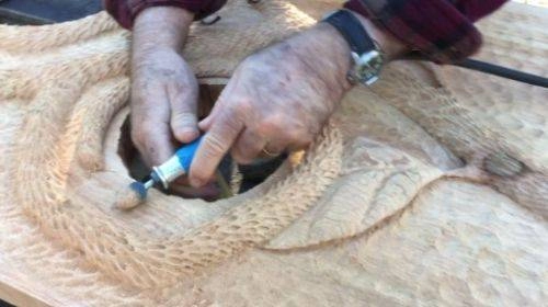 Wood Carving with Metal Grinding Drill Bit