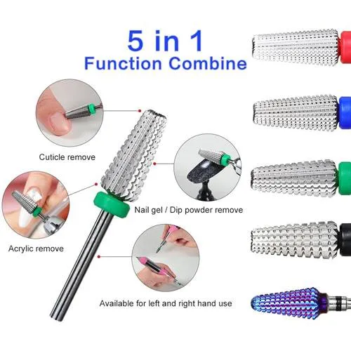 5x Nail Drill Bits for Remove Poly Gel Nails Pedicure Home Use Salon Spa |  eBay